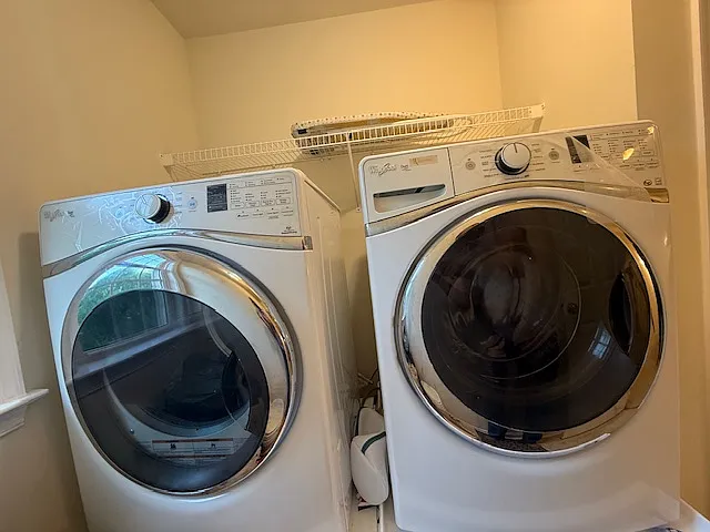 In unit laundry with pedestals