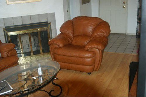 Family room had beautiful laminate flooring