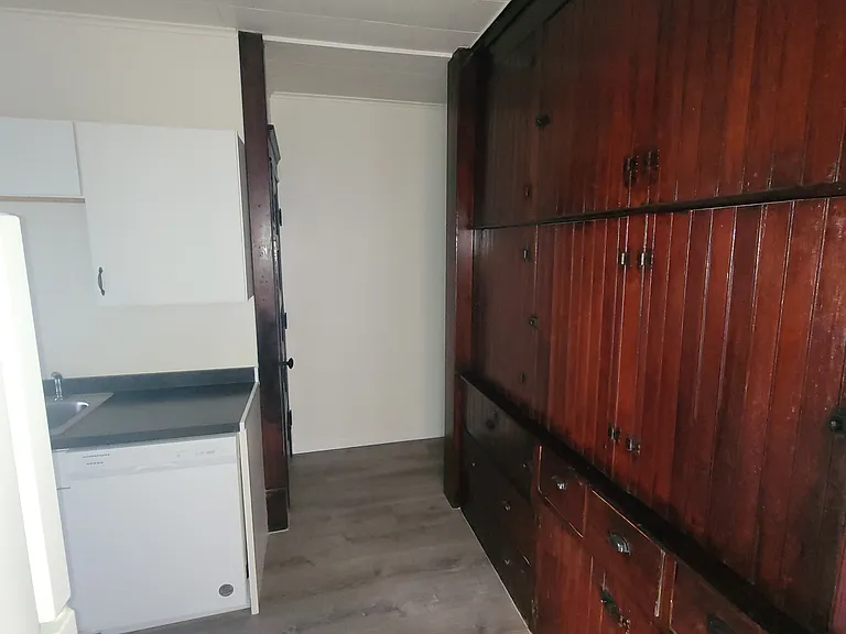View of hall to basement taken from kitchen.