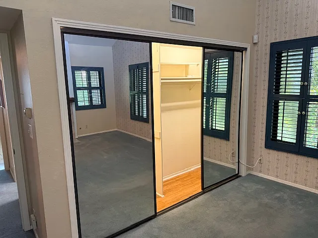 Large (3 panel) wall closet in primary bedroom