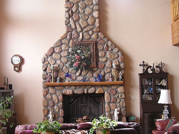 Beautiful Rock Fireplace