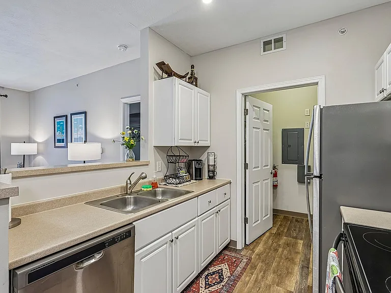 Modern kitchen with sleek stainless steel appliances