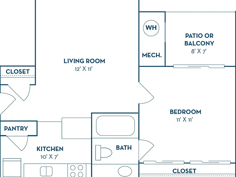 1 Bedroom | 1 Bath | 519 SF 1 Bedroom | 1 Bath | 519 SF