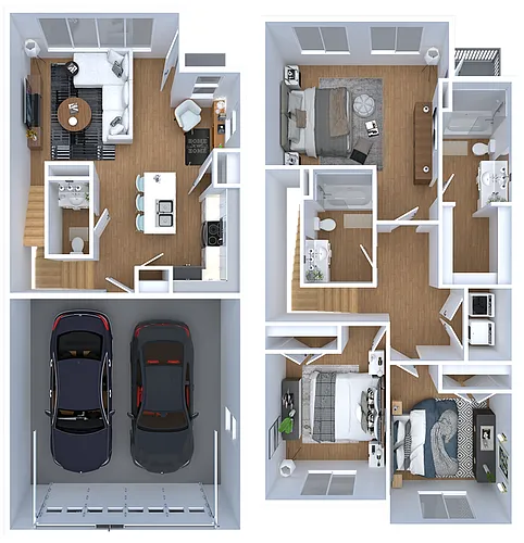 Floor plan 3 bedroom townhome