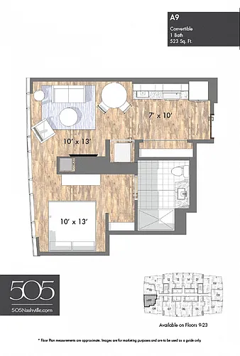Floor plan 505 Studio Stack 09 & 10