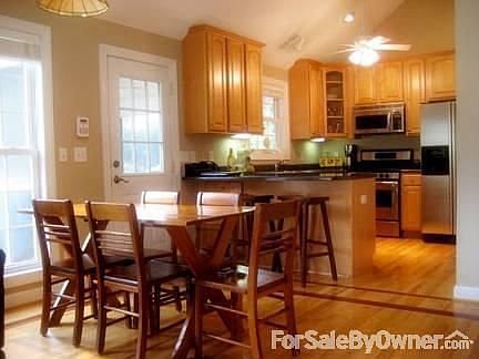 View of the kitchen and dining area