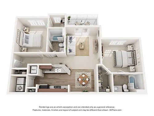 Floor plan 2 Bedroom 2 Bath