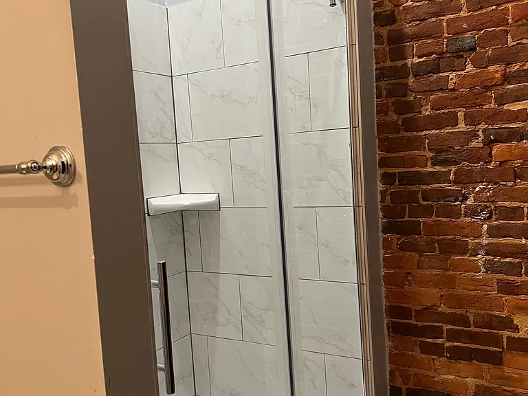 Bathroom with 4' walk-in shower.