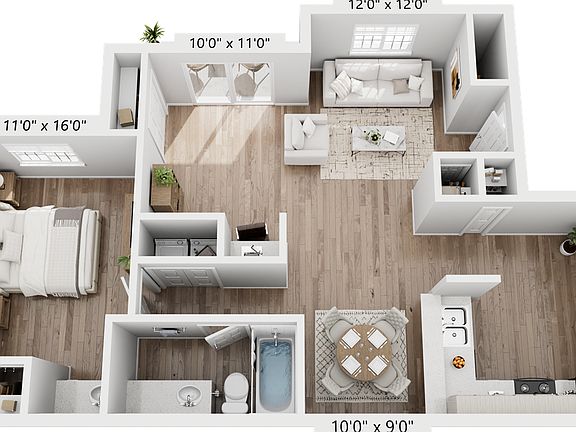 1 Bedroom 1 Bathroom w/ Den