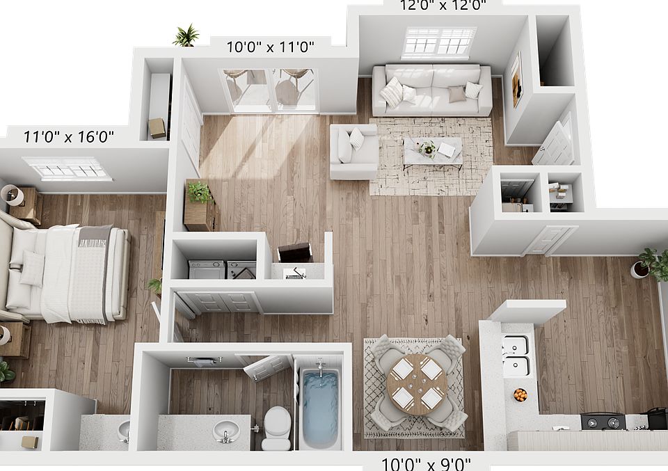 1 Bedroom 1 Bathroom w/ Den