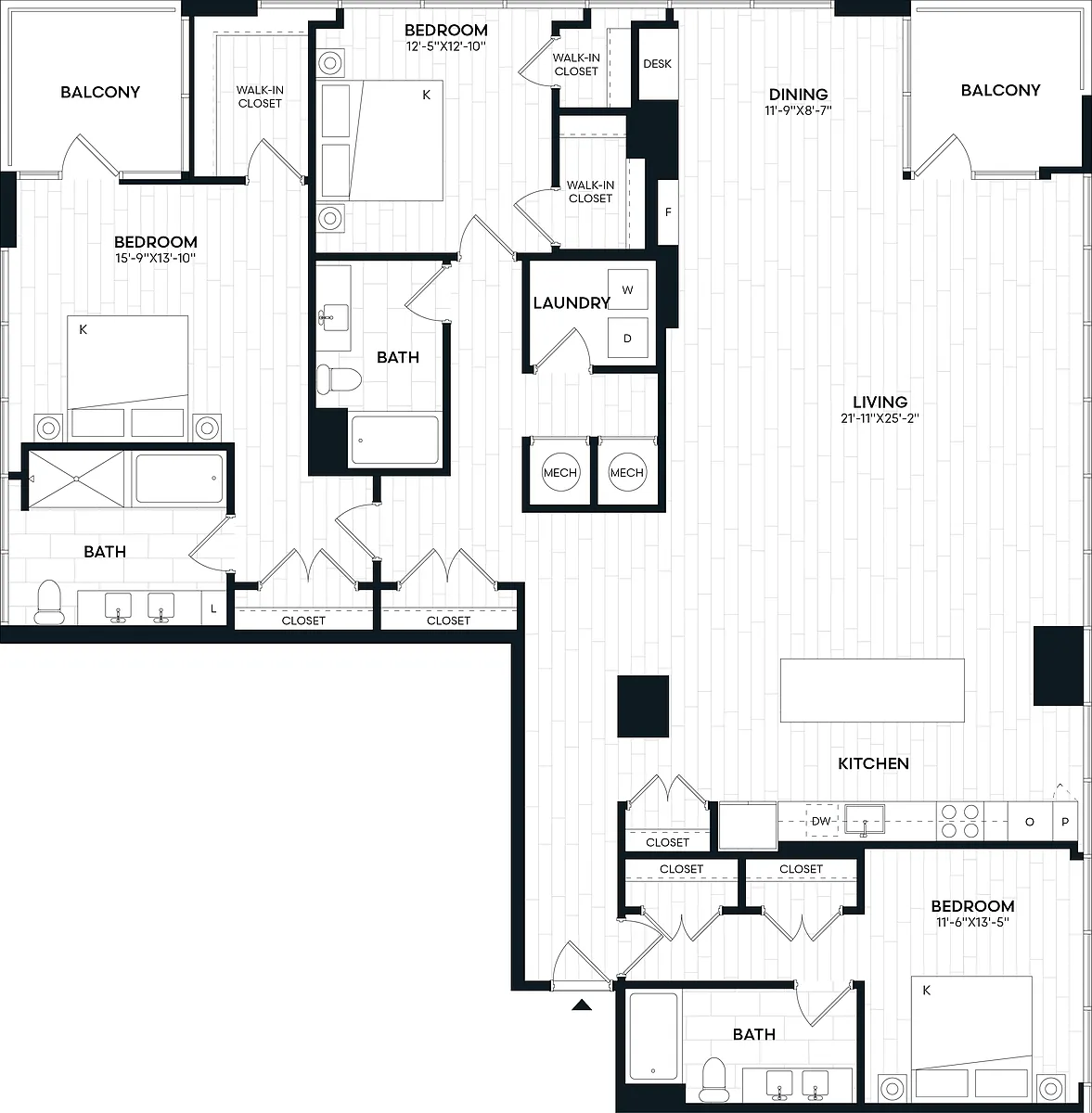 Floor plan 3 Bed/3 Bath-3A_P