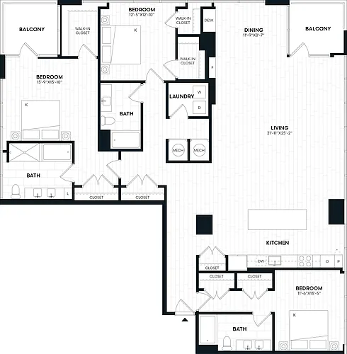 Floor plan 3 Bed/3 Bath-3A_P
