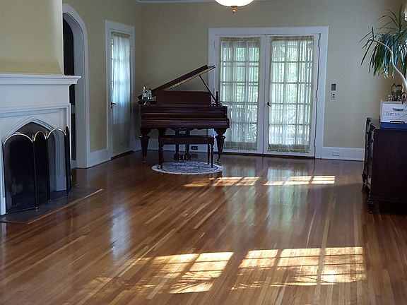 Large living room with fireplace.
