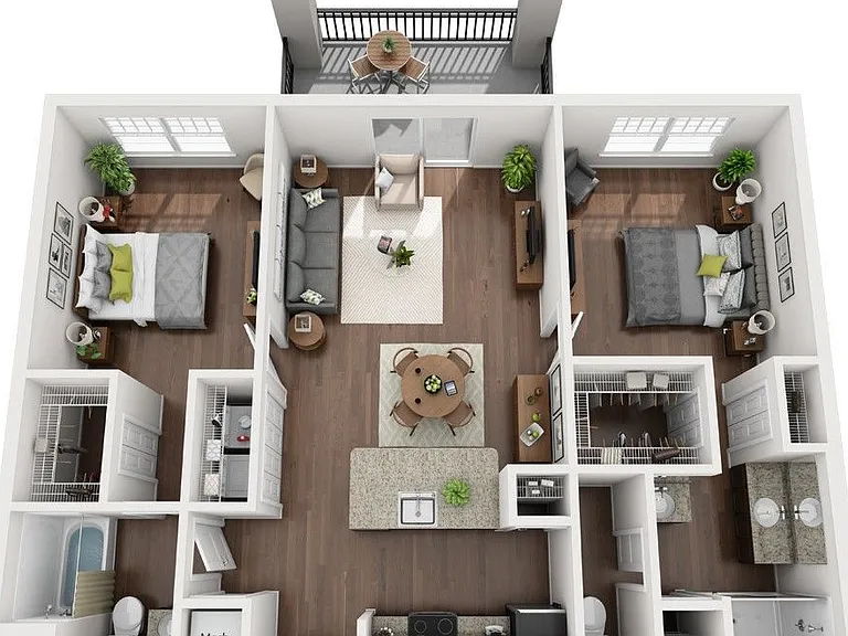 Urbana - B2.2 - 2 Beds - 2 Baths - 1049 Sq. ft.