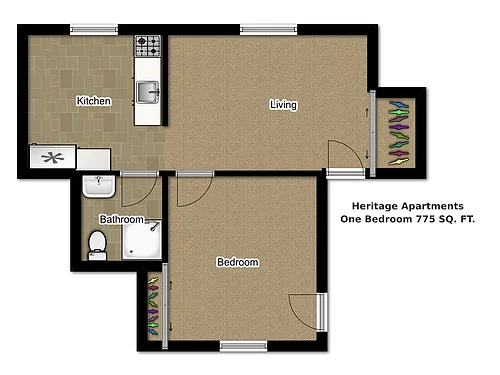Floor plan 1 Bedroom