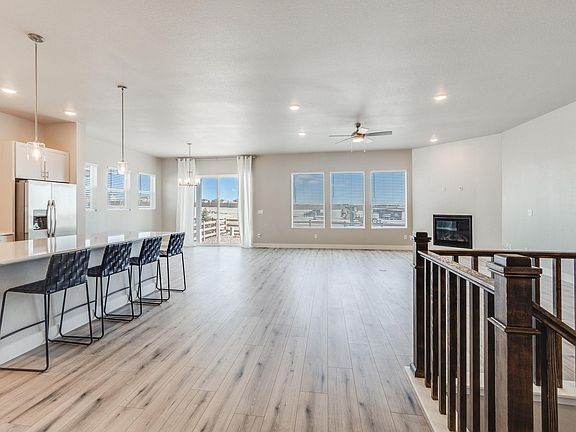 kitchen island opens to living room