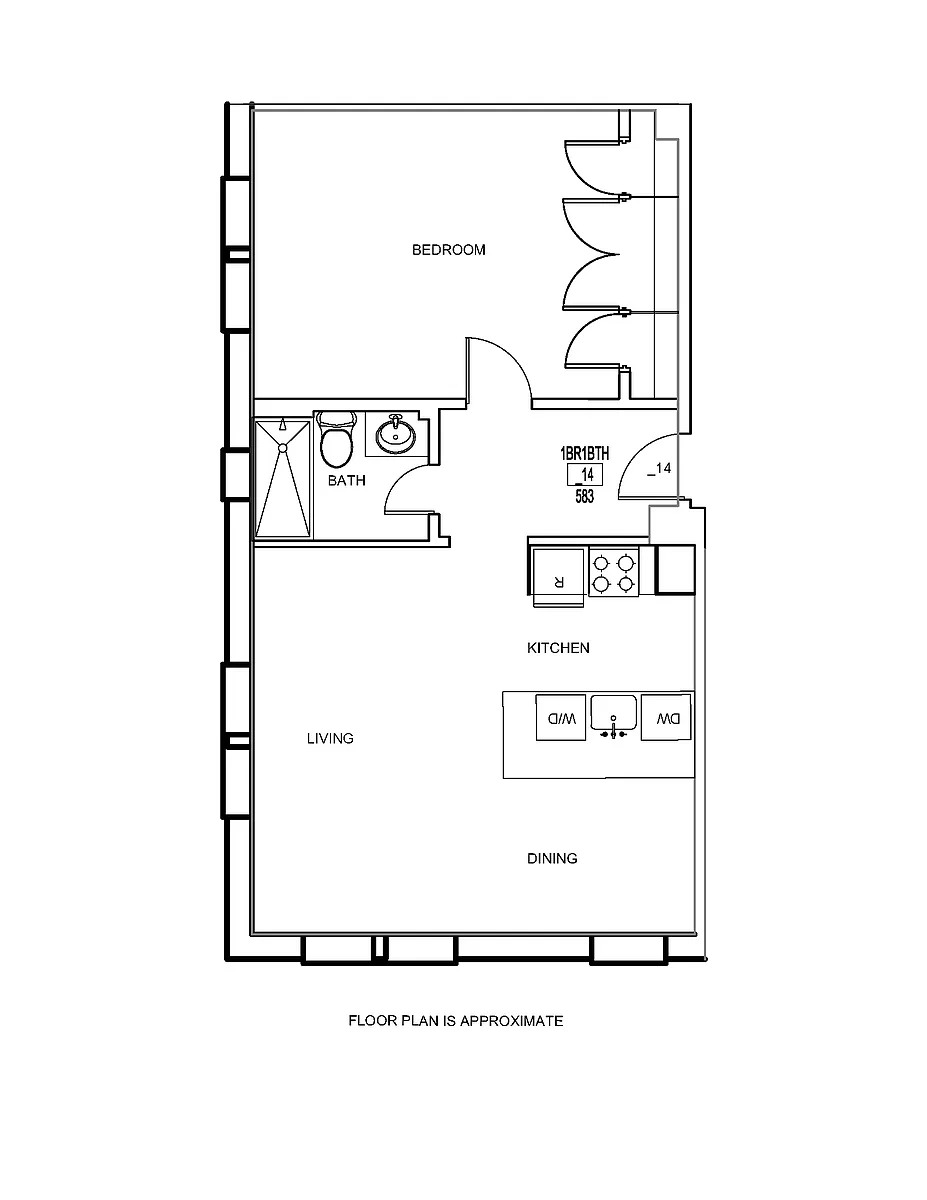 Floor plan One Bedroom E