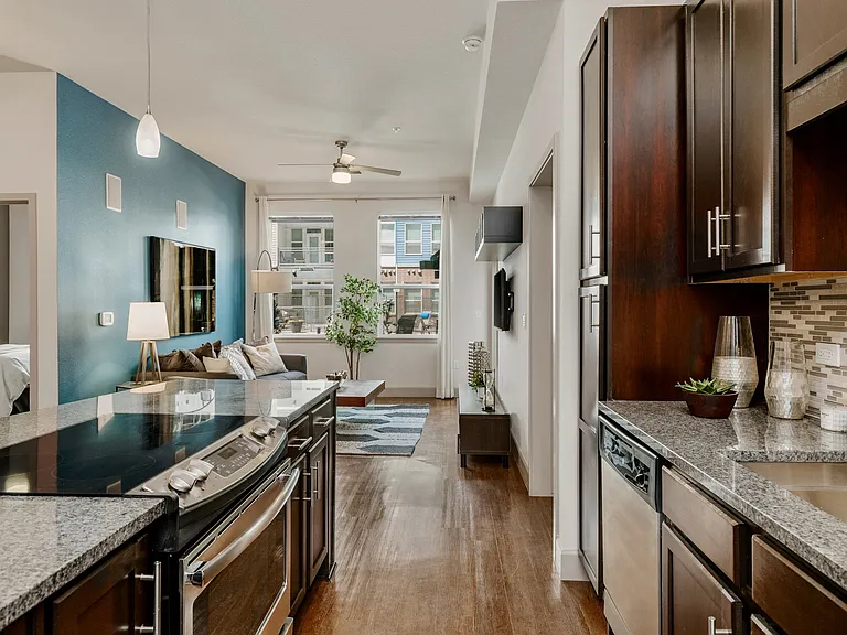 City House Apartments Kitchen and Living Room