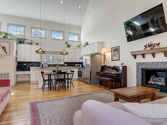 open flow from kitchen to living room