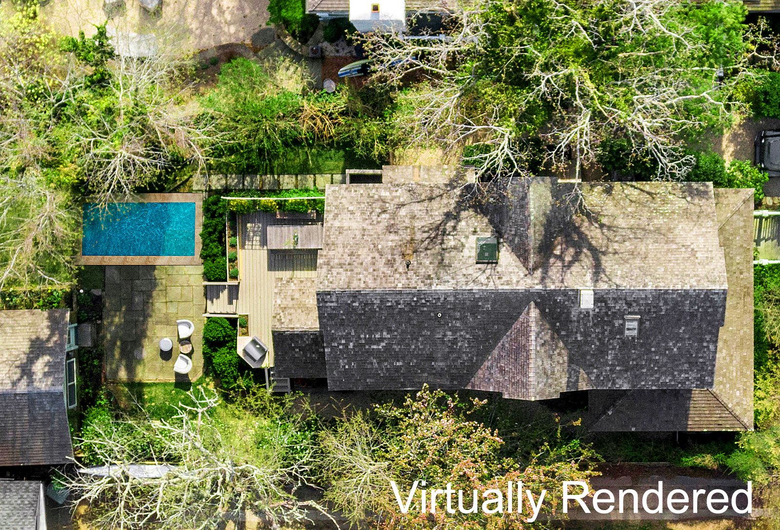  Virtually staged to show size & location of permitted pool. 