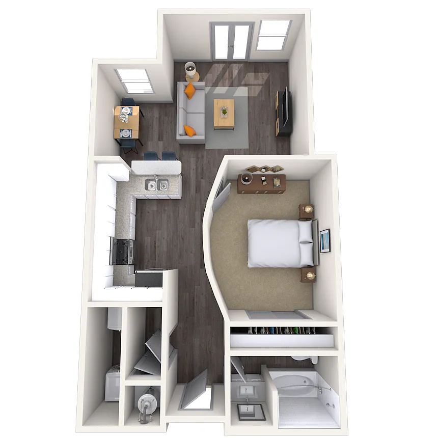 Floor plan Studio 0x1 513-780 SF