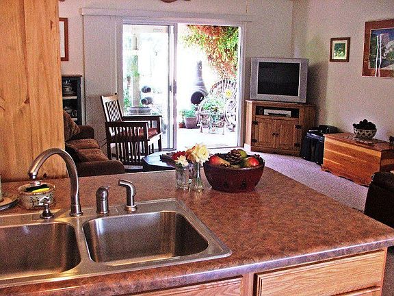 kitchen opens to family room