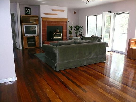 Hardwood floors in family room