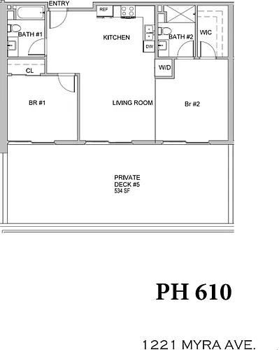 Floor plan PRE-LEASING 2 Bedrrom Huge deck