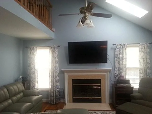 Den w/cable connection over fireplace