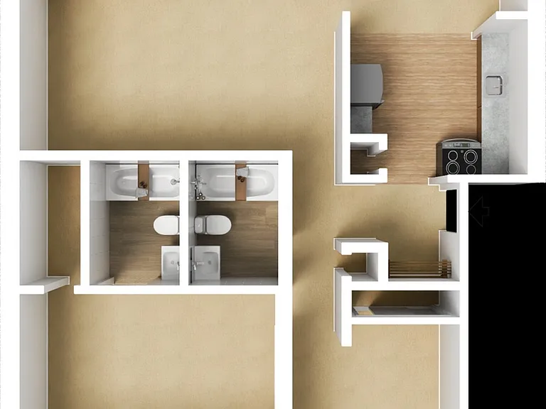 Two Bedroom Garden w/ Fireplace Remodel Model Two Bedroom Garden w/ Fireplace Remodel Model