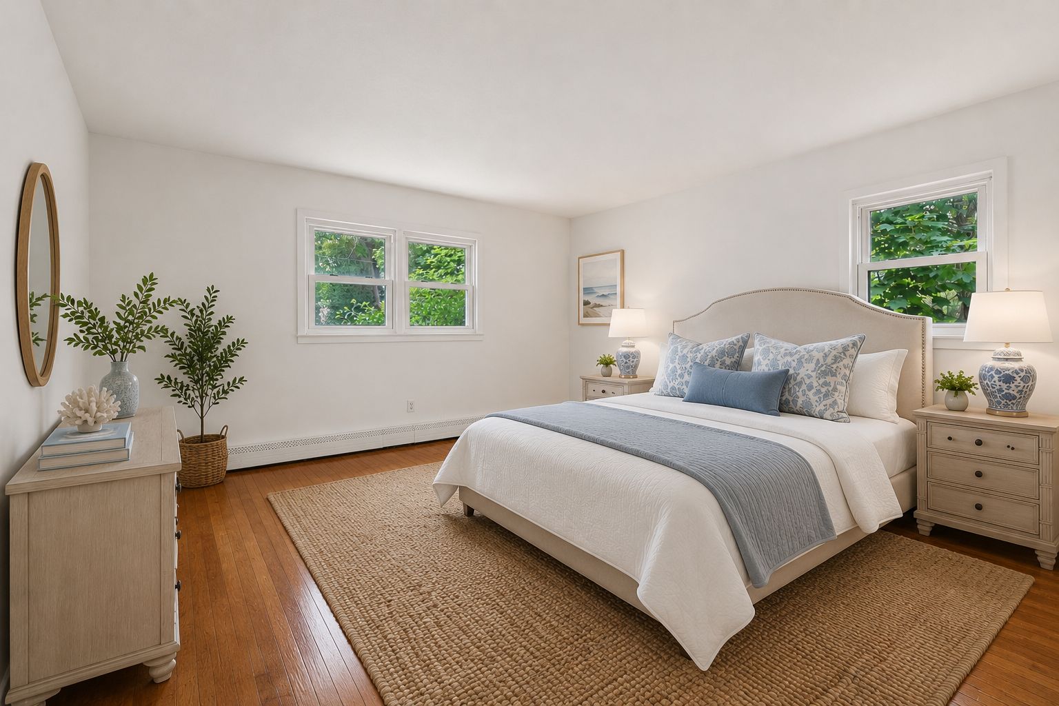 digitally staged bedroom