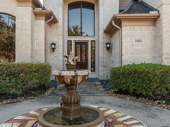 Bubbling fountain at front entrance.