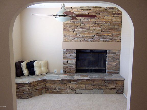 Family room with new tuscan fireplace