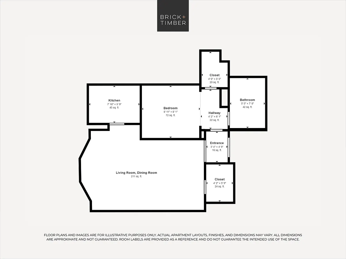 Floor plan 1 Bedroom 1 Bath