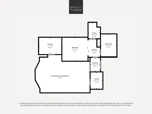Floor plan 1 Bedroom 1 Bath