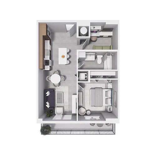 Floor plan 1x1 - 683sqft - A16D