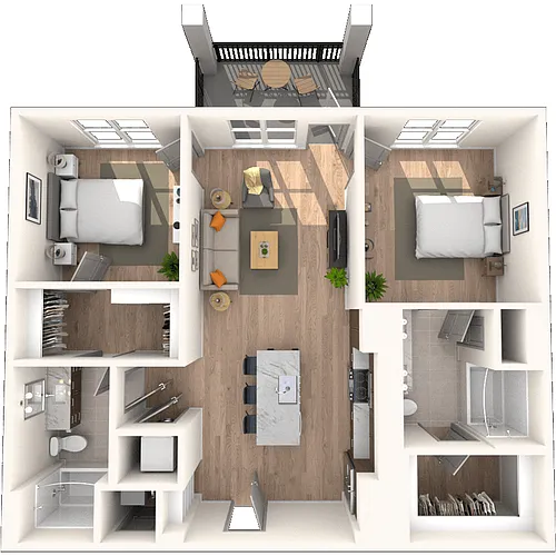 Floor plan B1 2x2 1056 SF-FP