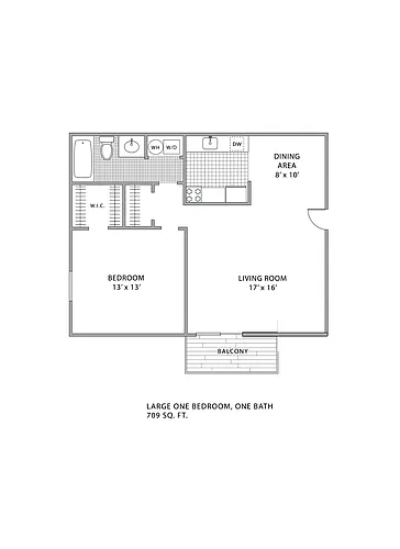 Floor plan 1BR/1BA