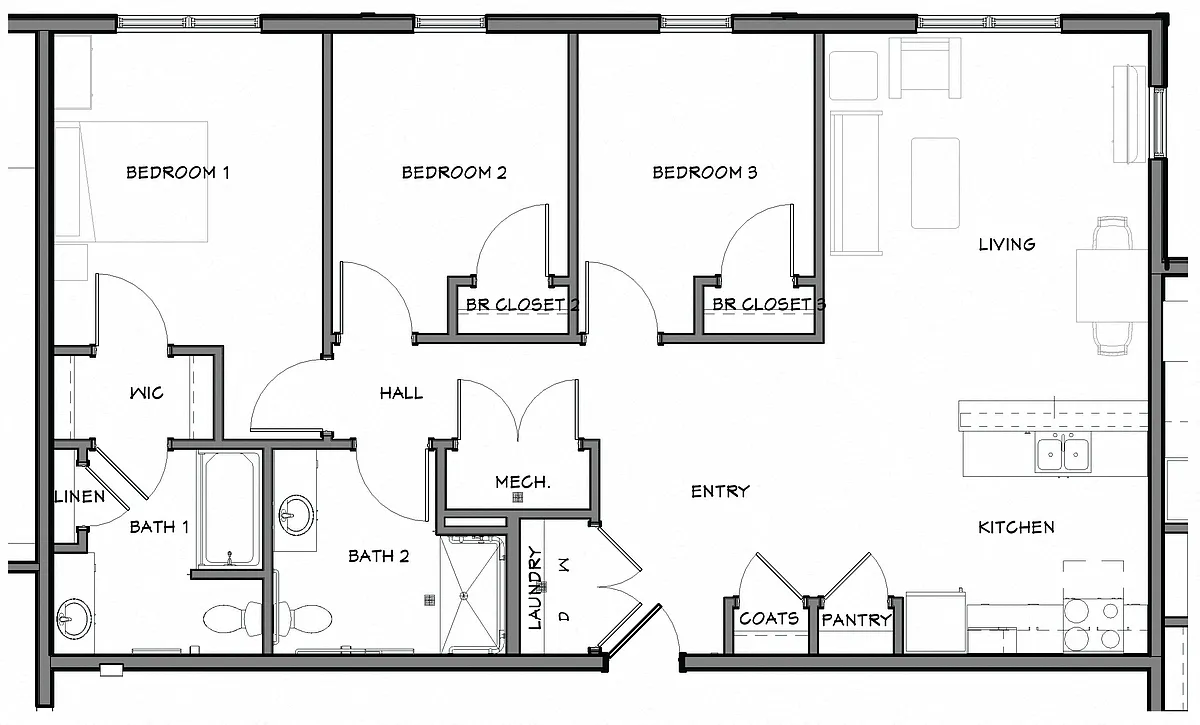 Floor plan 3 Bedroom Unit