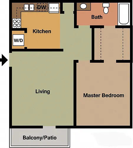 Floor plan 1 Bedroom 1 Bath Aspen Village Mountain Brook