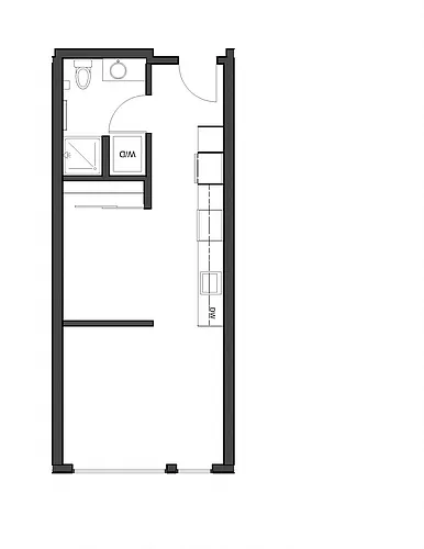 Floor plan Open 1 Bed 1 Bath 02
