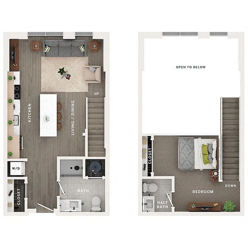 Floor plan A2PH - One Bedroom Loft