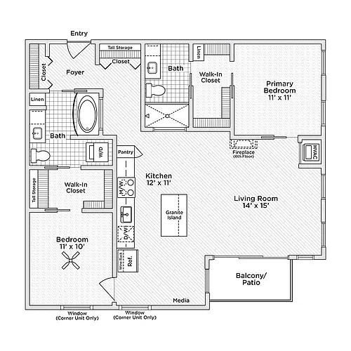 Floor plan 2 Bedroom - C6