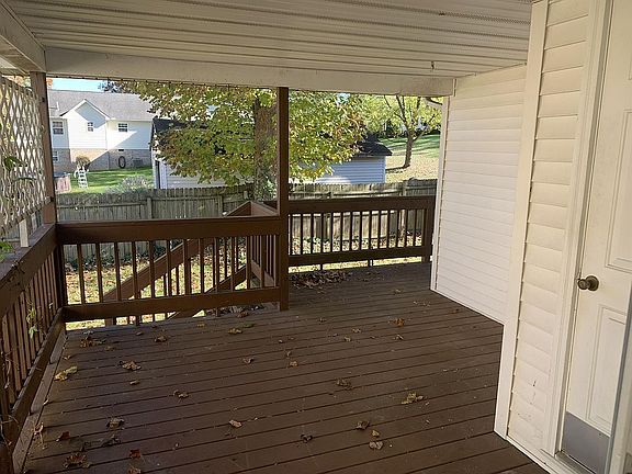 Deck from Living room/ storage building