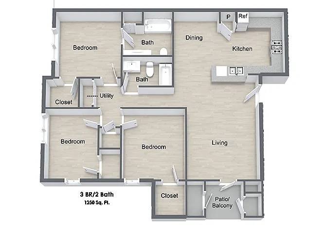 Floor plan Three Bedroom