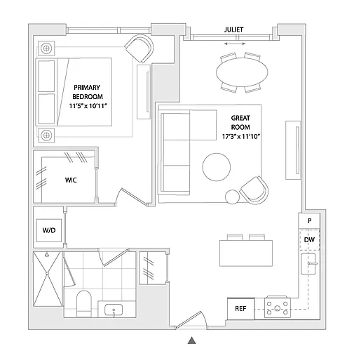 Floor plan 1 BED A3