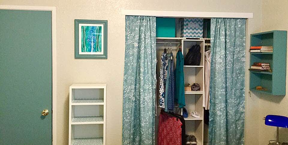 Closet organizer installed