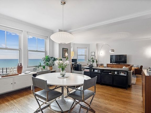 The dining room, looking toward the living room, o
