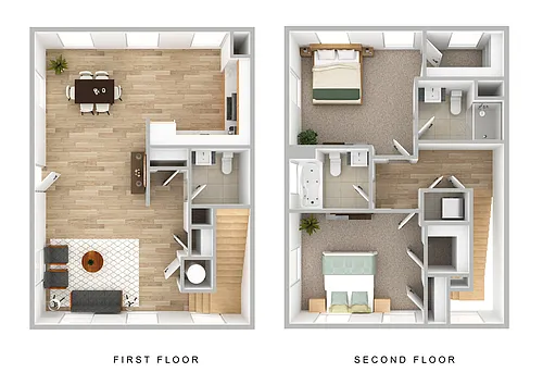 Floor plan 2 Bed 2.5 Bath Townhome
