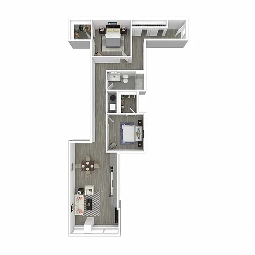 Floor plan 2-Bed / 1-Bath
